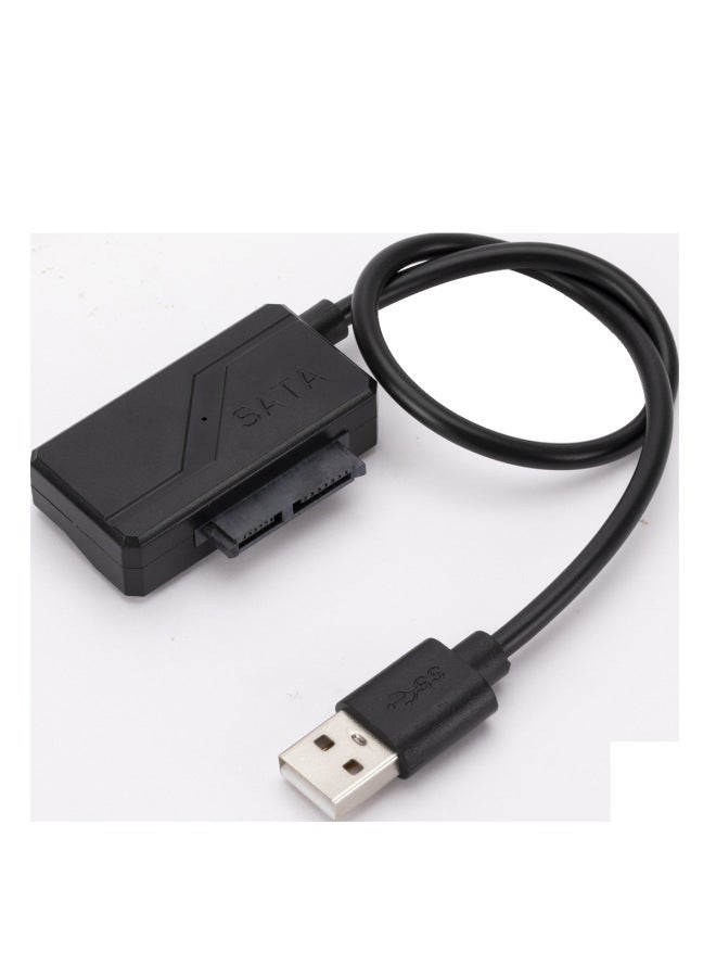 External Notebook Optical Drive USB Reading Cable Usb2.0 To SATA Cable 7+6 Optical Drive Cable Sata Easy Drive Cable-Color:Black Double U - Image 4